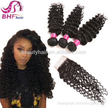 BHF Hair Wholesale Cheap Lace Closure Brazilian Deep Wave